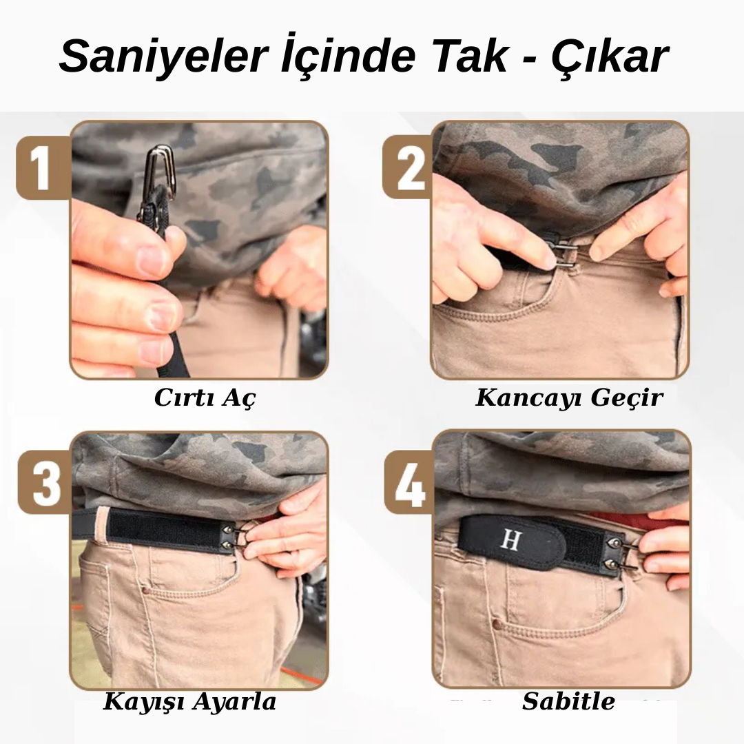 Beltgo®  Cırtlı Kanca Sistem Kemer